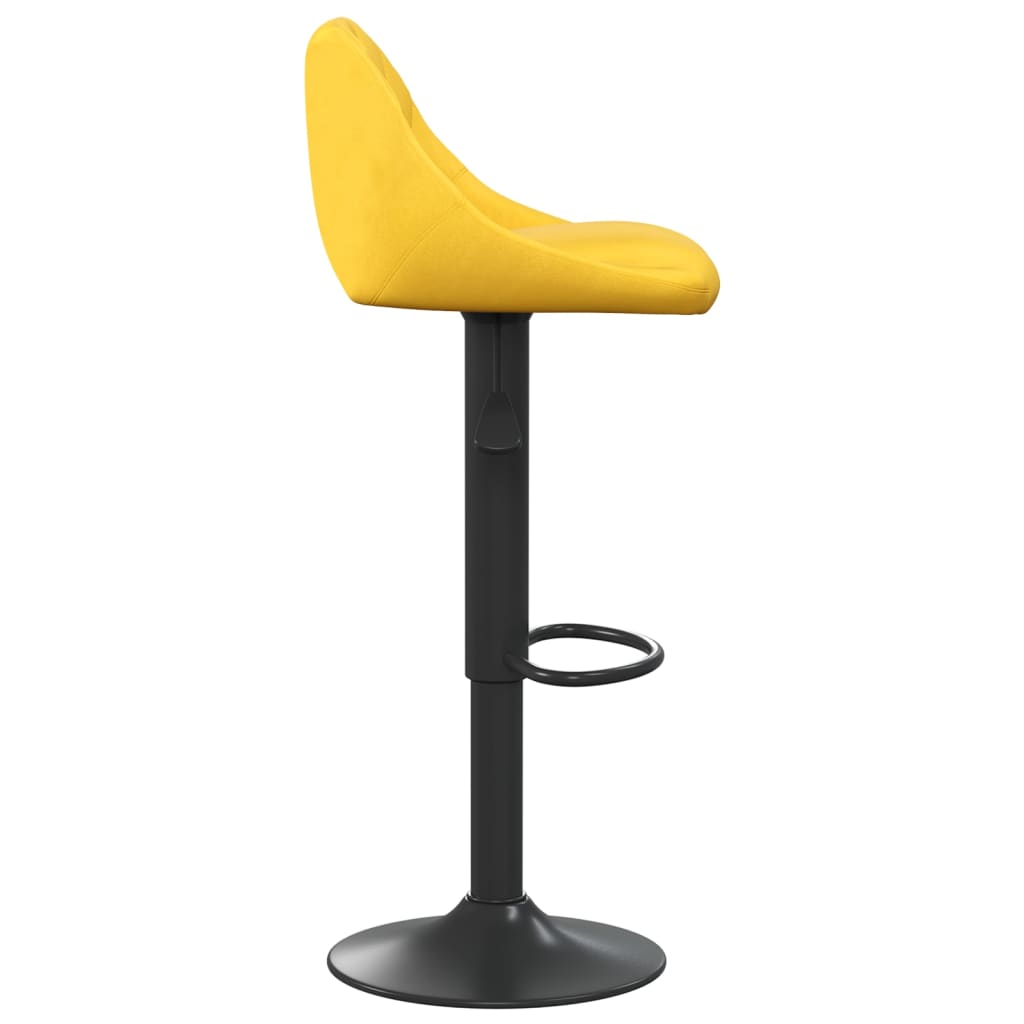 Scaun de bar, galben mustar, catifea — imaginea 4