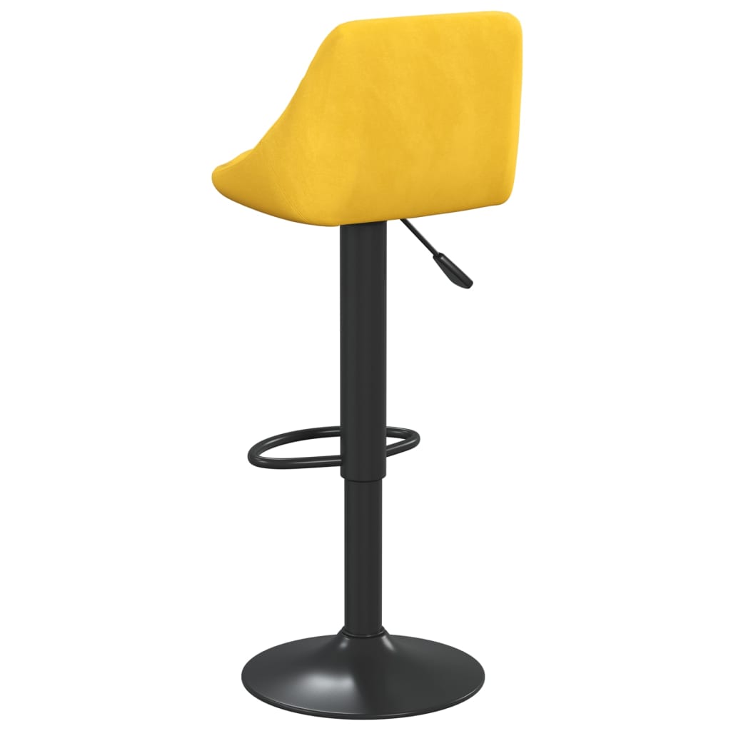 Scaun de bar, galben mustar, catifea — imaginea 5