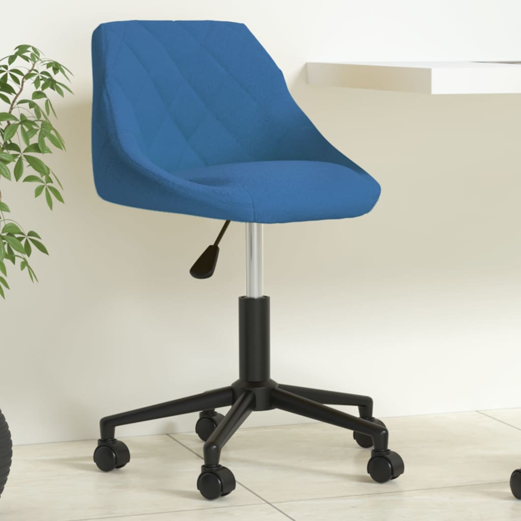 Scaun de birou pivotant, albastru, catifea — imaginea 2