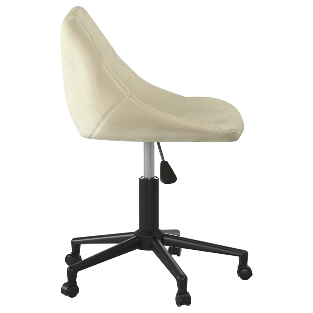 Scaun de birou pivotant, crem, catifea — imaginea 4