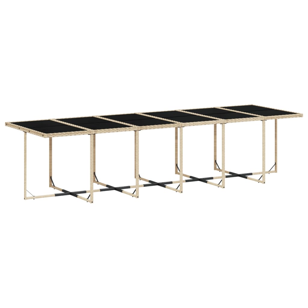 Set mobilier de gradina cu perne, 17 piese, bej, poliratan — imaginea 4