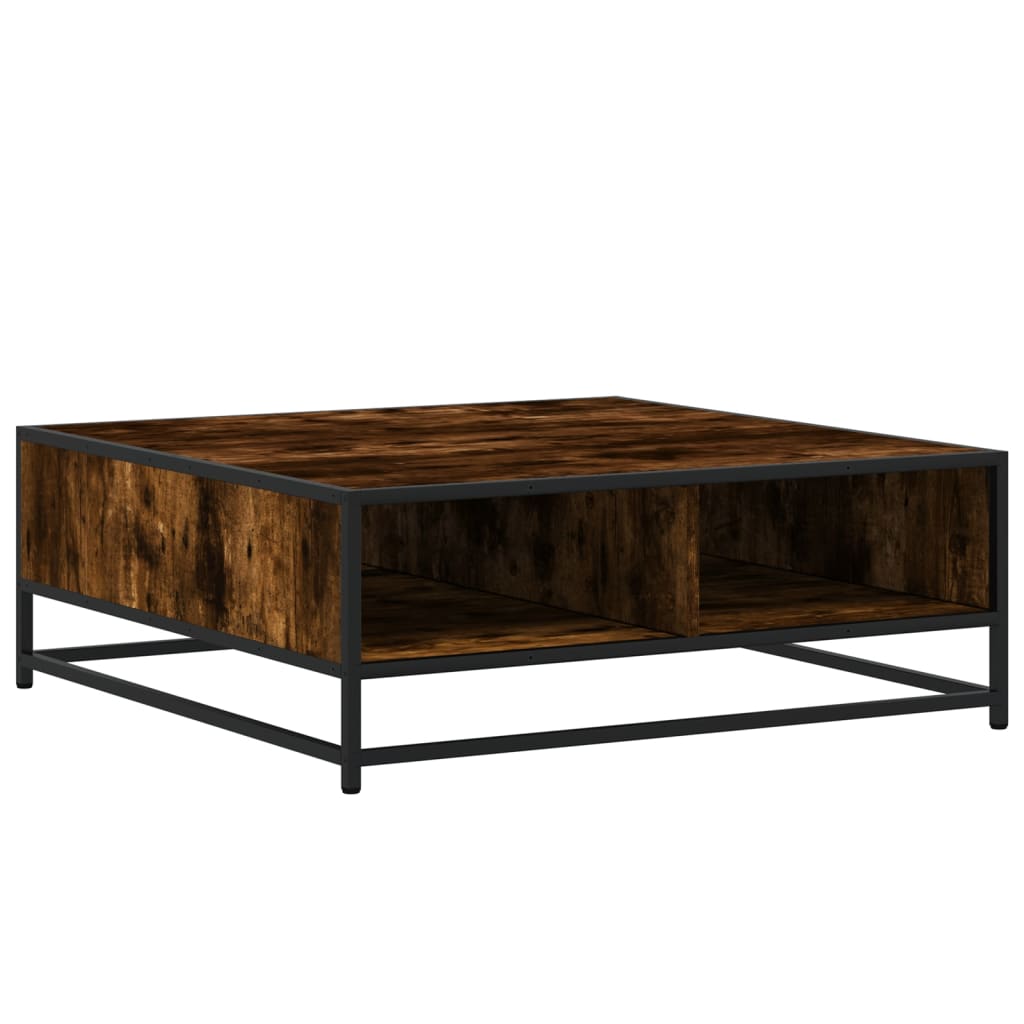Masuta de cafea stejar fumuriu 80x80x30 cm lemn prelucrat/metal