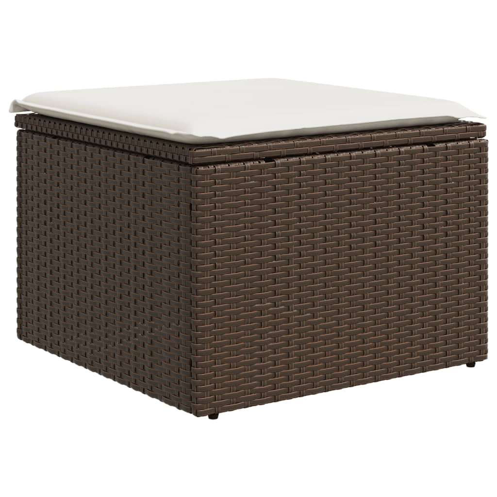 Set canapele de gradina cu perne, 8 piese, maro, poliratan — imaginea 7