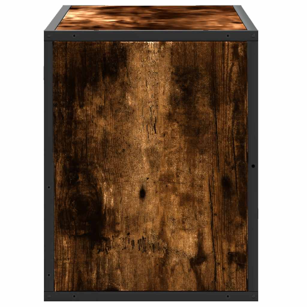 Dulap TV stejar fumuriu, 80x31x39,5 cm, lemn prelucrat si metal — imaginea 5