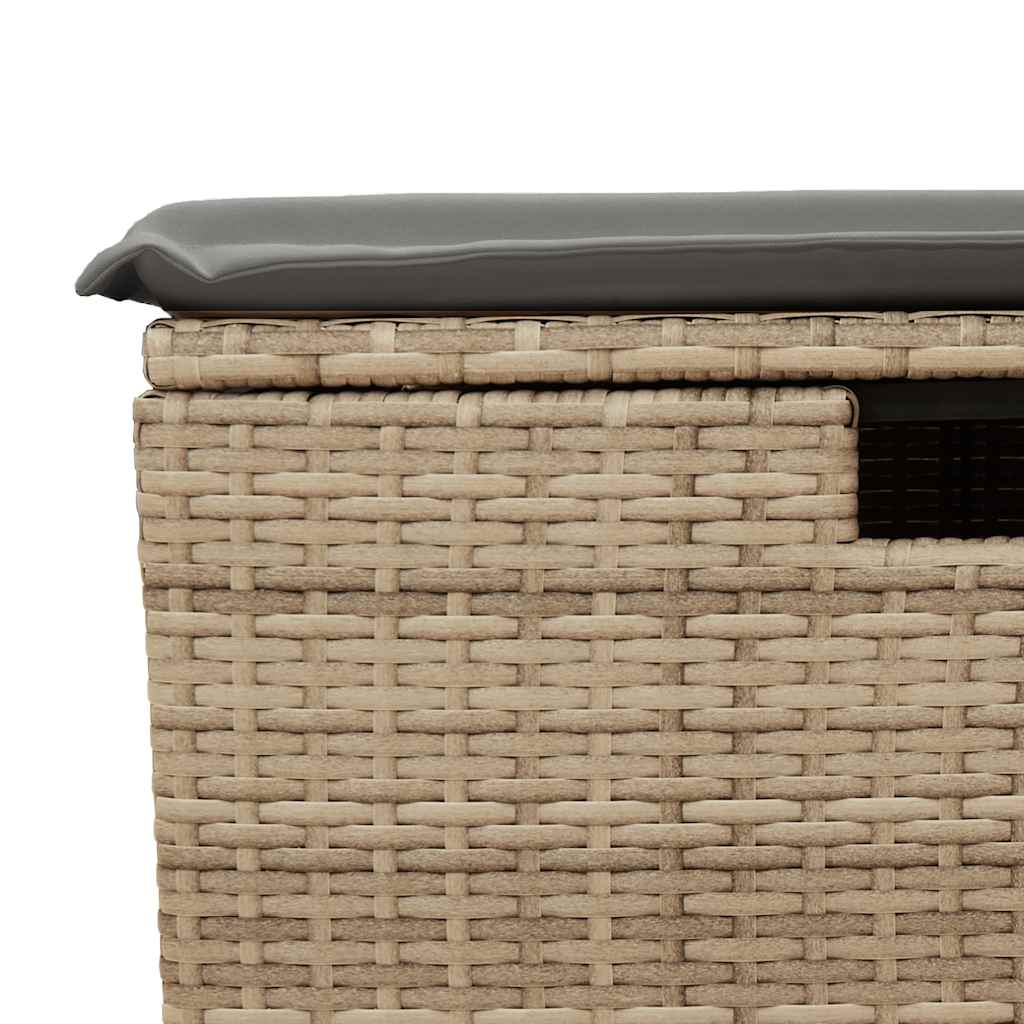 Set canapele de gradina cu perne, 6 piese, bej, poliratan — imaginea 10