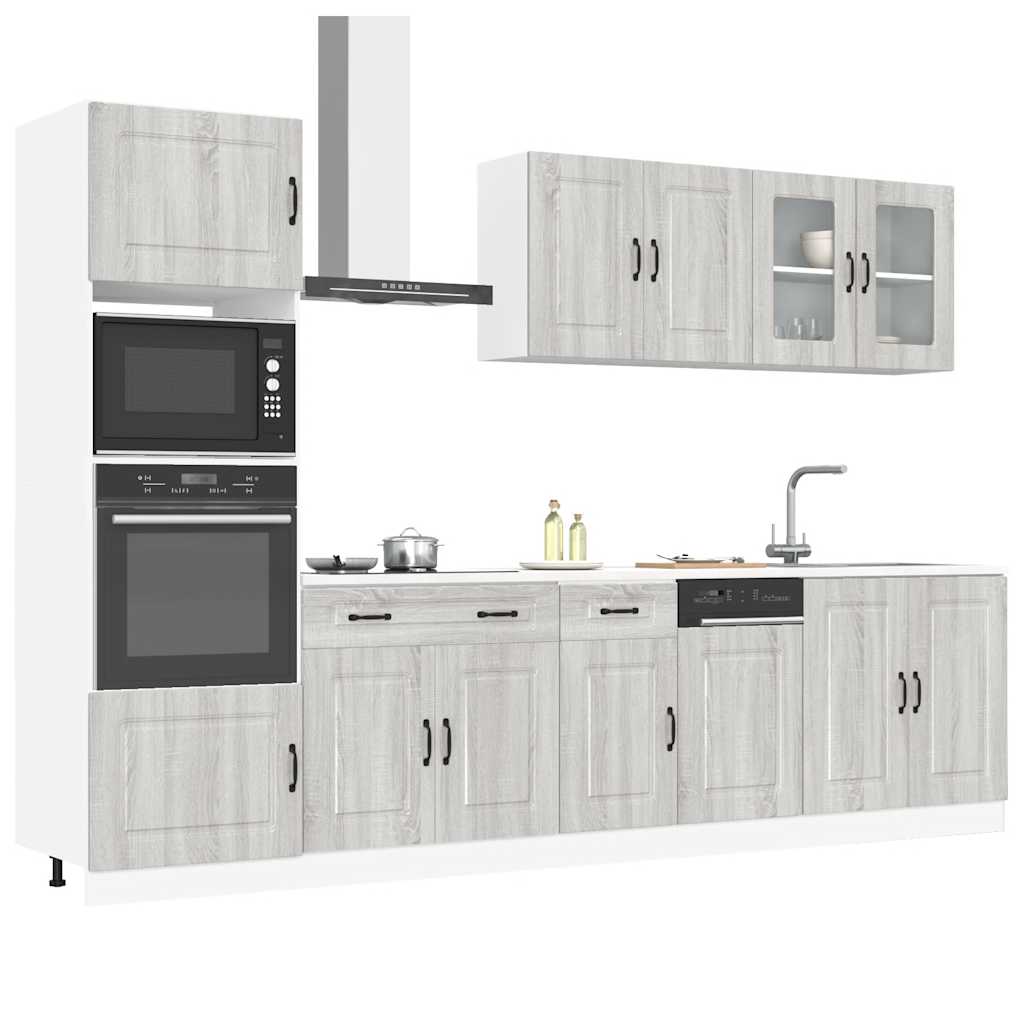 Set de dulapuri de bucatarie 7 piese „Kalmar” lemn Sonoma gri — imaginea 2