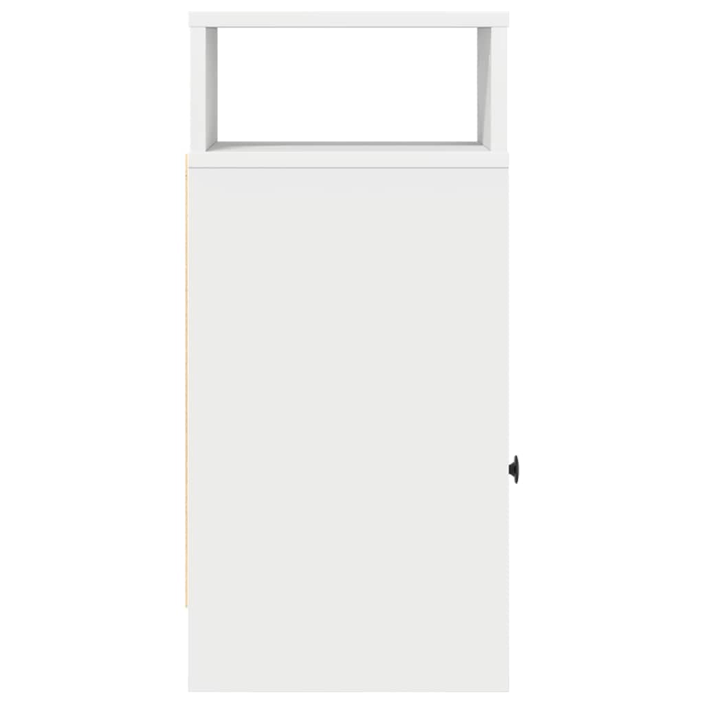 Noptiere, 2 buc., cu sertar, alb, 25x31x66 cm - 5 | YEO