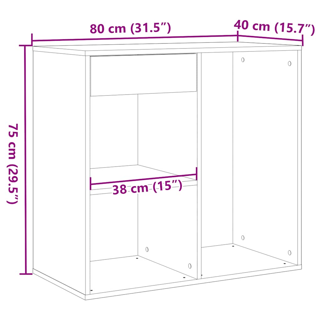 Dulap cosmetic din lemn vechi 80x40x75 cm lemn prelucrat — imaginea 10