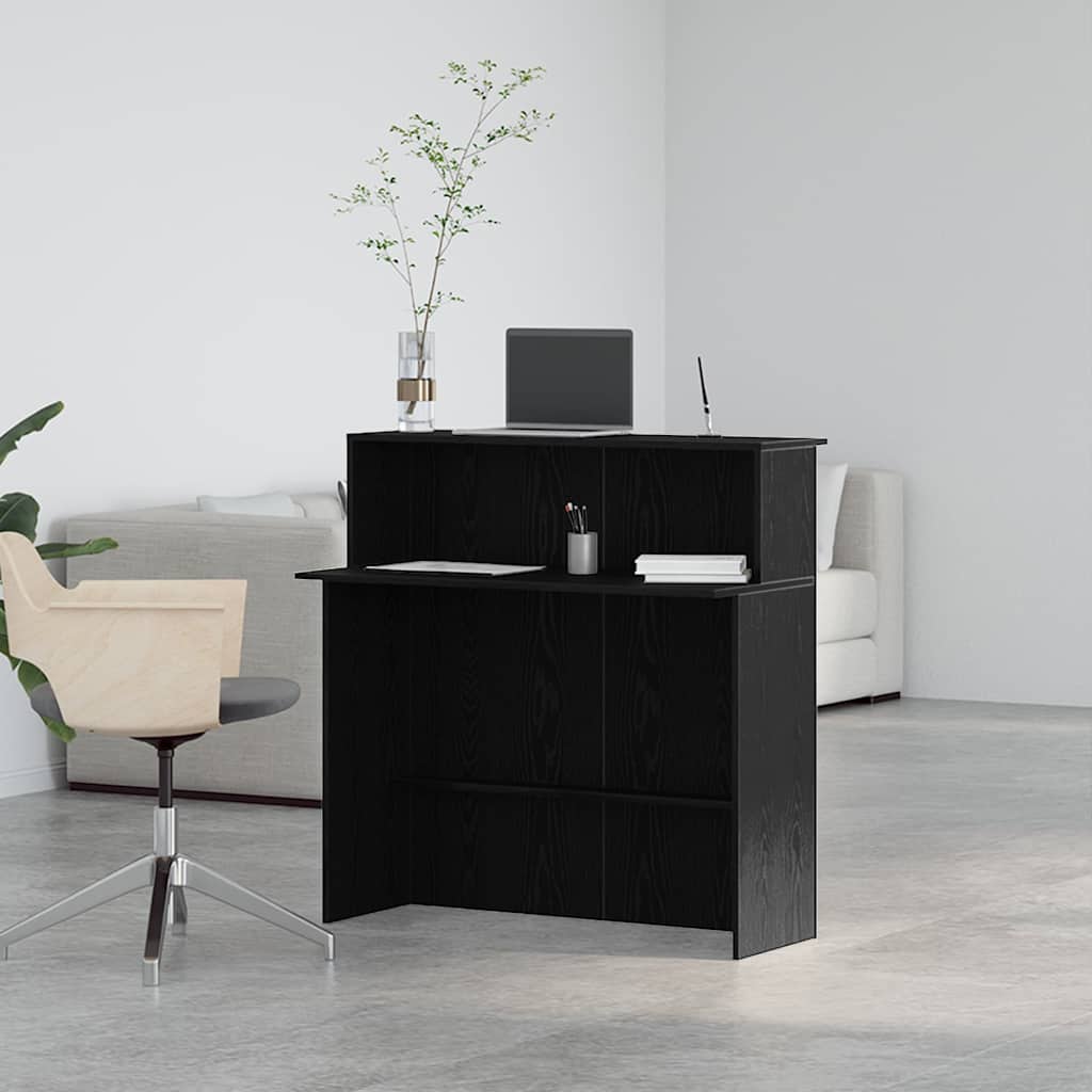Birou de receptie negru 100x50x103,5 cm Lemn prelucrat - 3 | YEO
