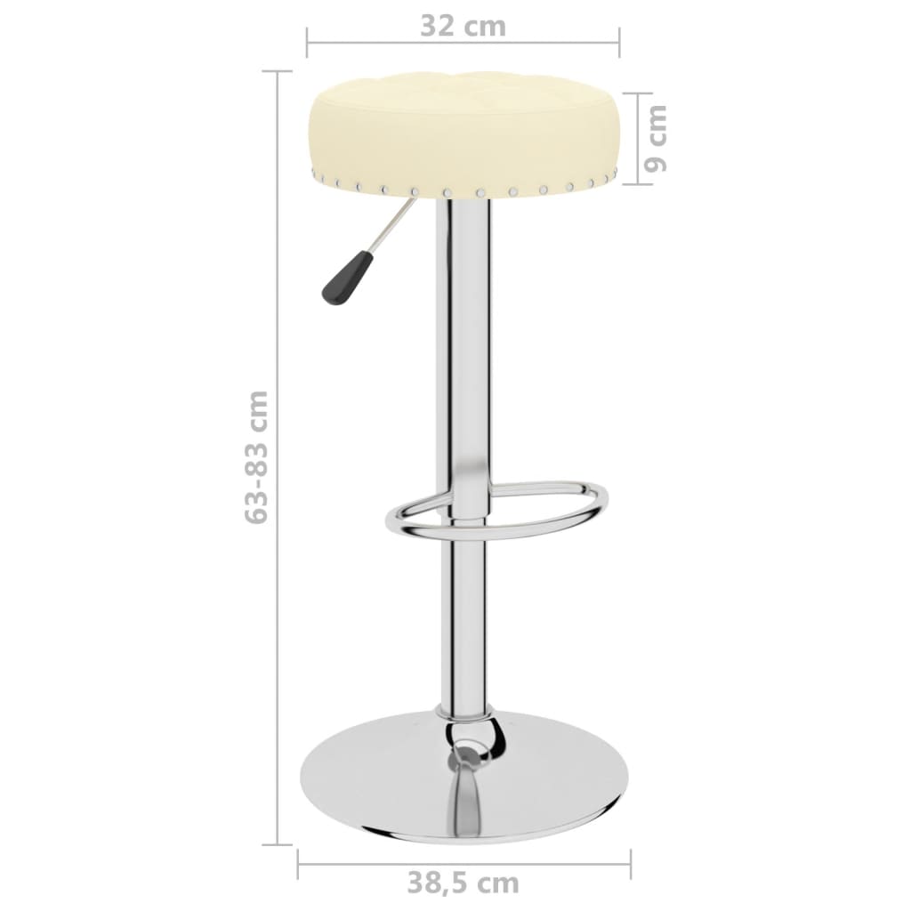Scaune de bar, 2 buc., crem, material textil — imaginea 9