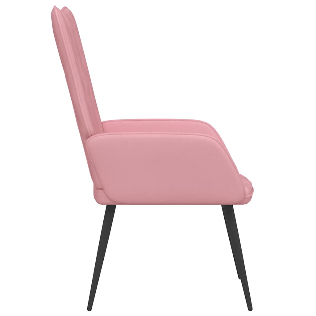 Fotoliu de relaxare, roz, catifea — imaginea 4