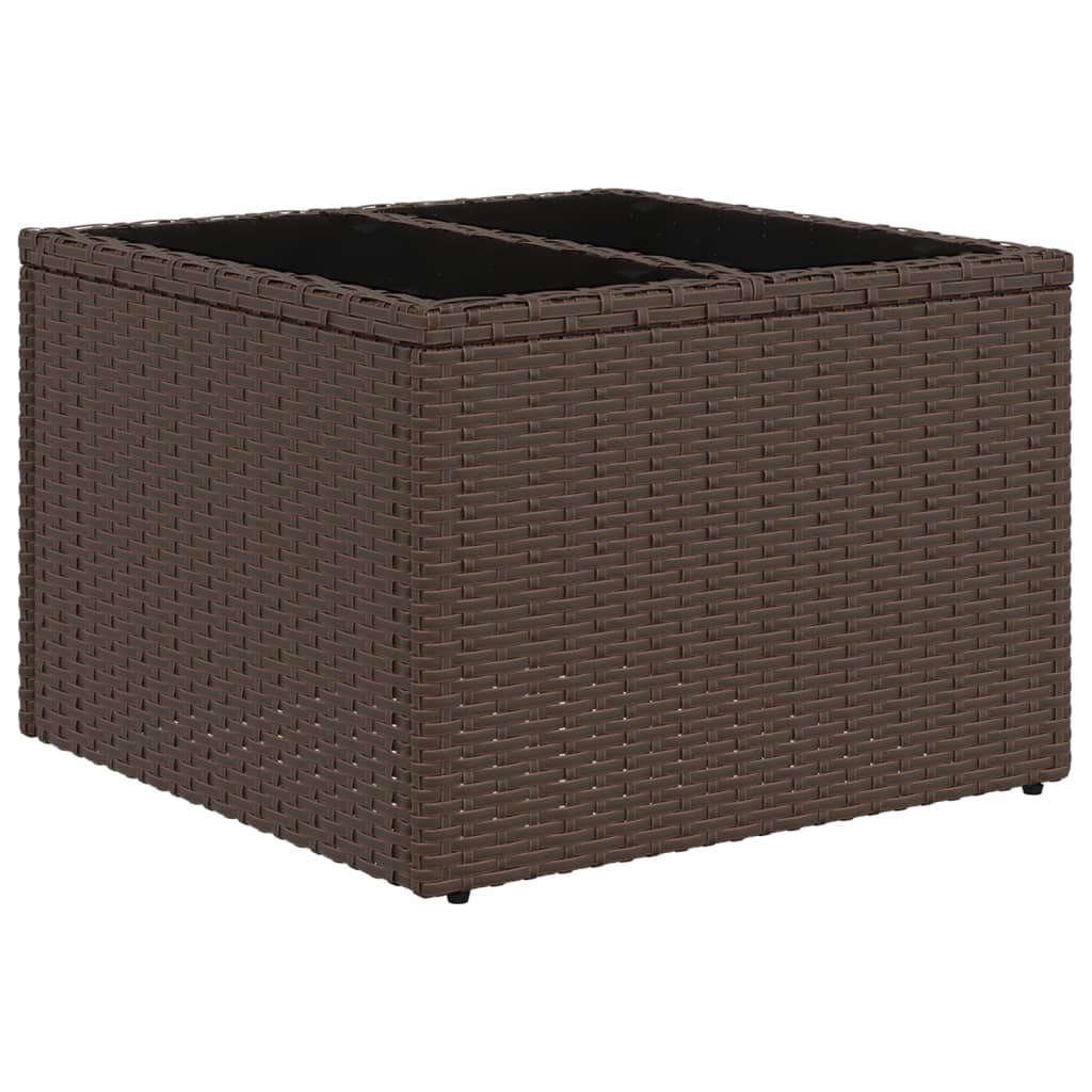 Set canapele de gradina cu perne, 9 piese, maro, poliratan — imaginea 6