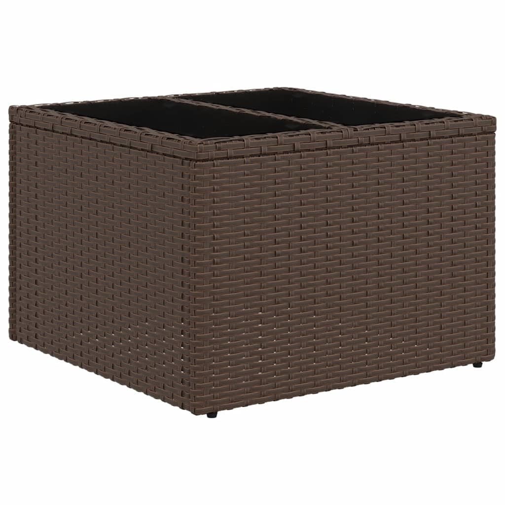 Set canapele de gradina cu perne, 9 piese, maro, poliratan — imaginea 6