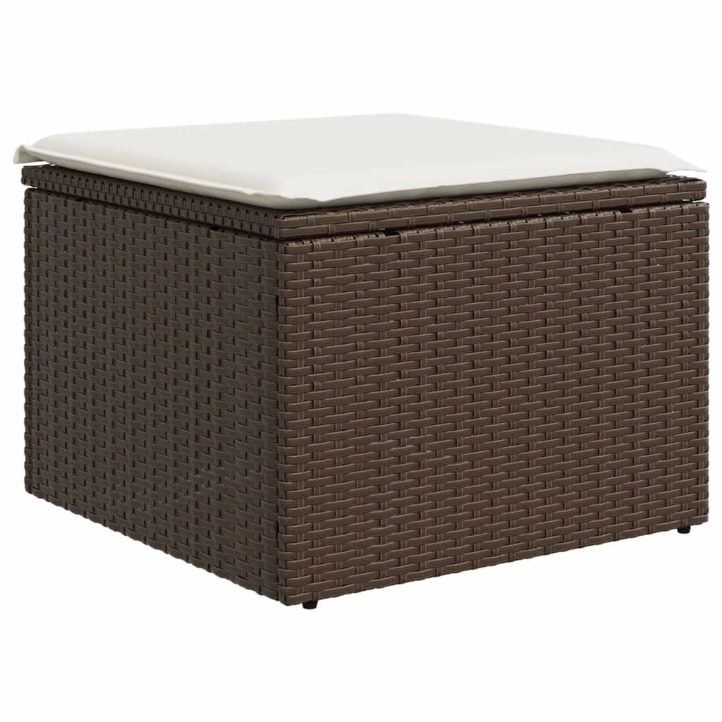 Set canapele de gradina cu perne, 8 piese, maro, poliratan — imaginea 7