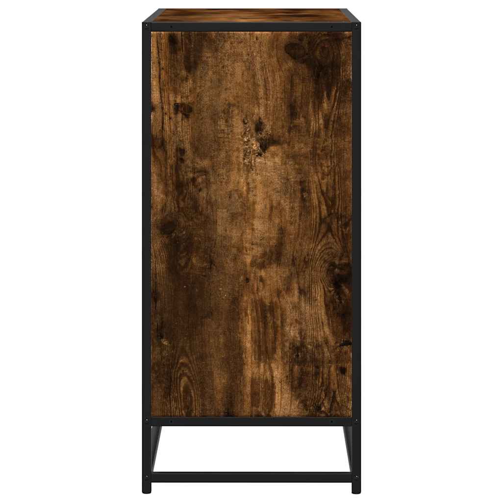 Dulap, stejar fumuriu, 68x35x76 cm, lemn prelucrat si metal — imaginea 5
