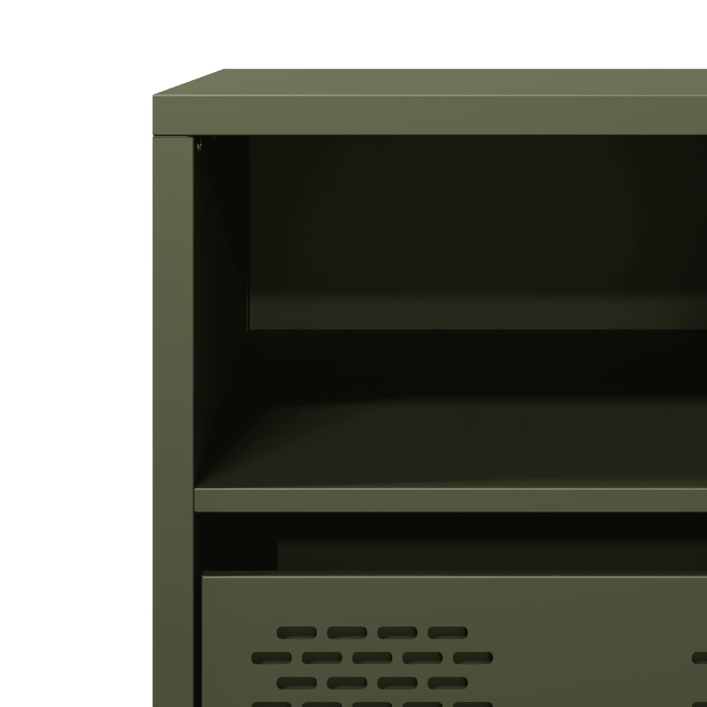 Dulap TV, verde masliniu, 68x39x43,5 cm, otel laminat la rece — imaginea 9