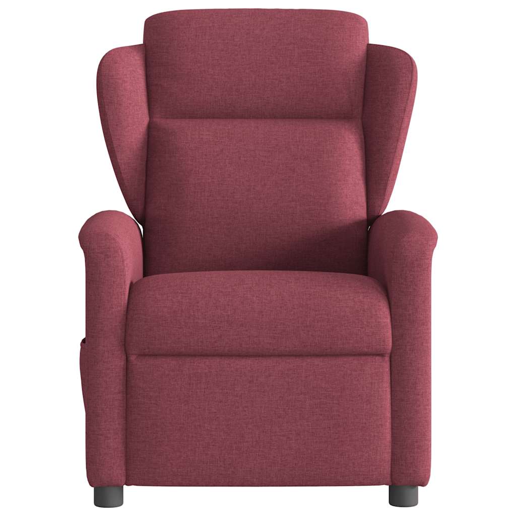 Fotoliu rabatabil electric, rosu vin, material textil — imaginea 5