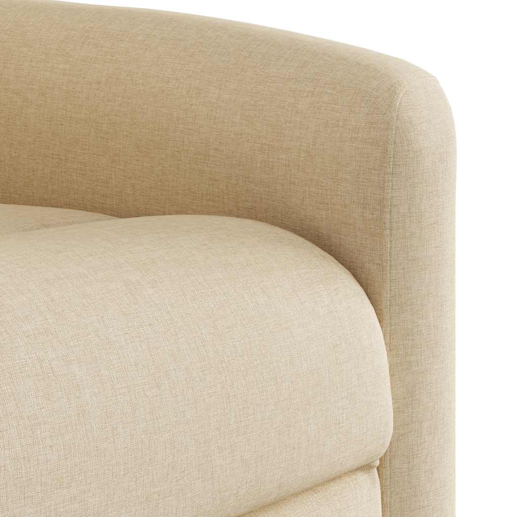 Fotoliu rabatabil electric, crem, material textil — imaginea 11