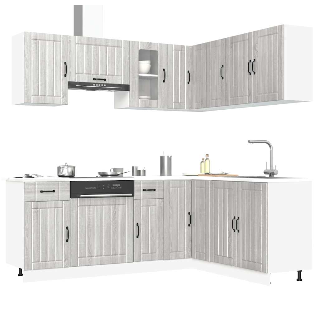 Set de dulapuri de bucatarie 11 piese „Kalmar” lemn Sonoma gri — imaginea 2