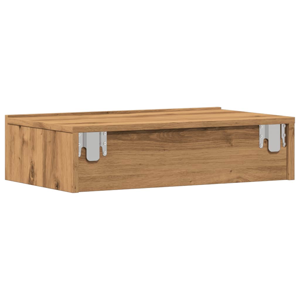 Comoda TV cu lumini LED, stejar artizanal, 60x35x15,5 cm — imaginea 9