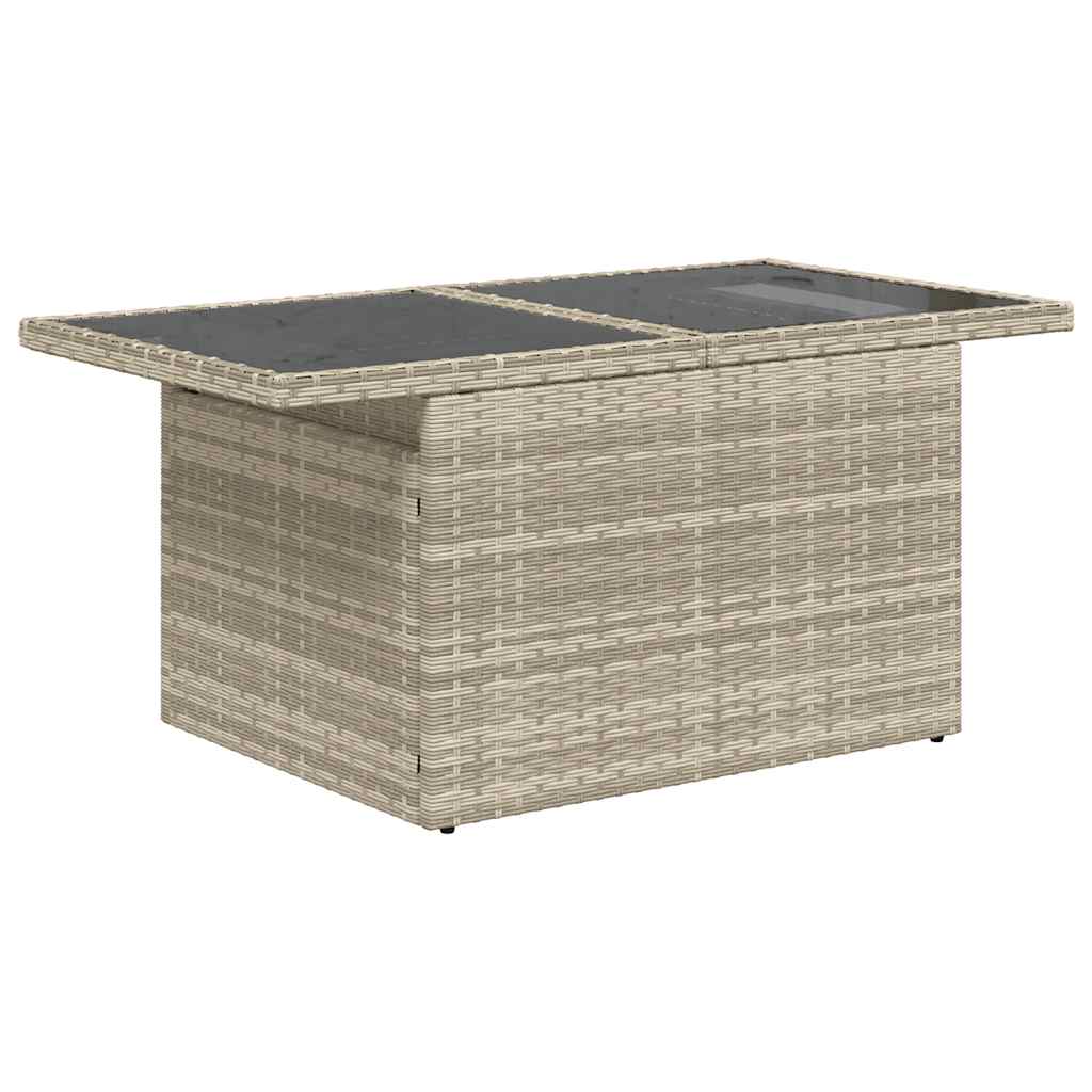 Set canapele de gradina cu perne 10 piese gri deschis poliratan — imaginea 6