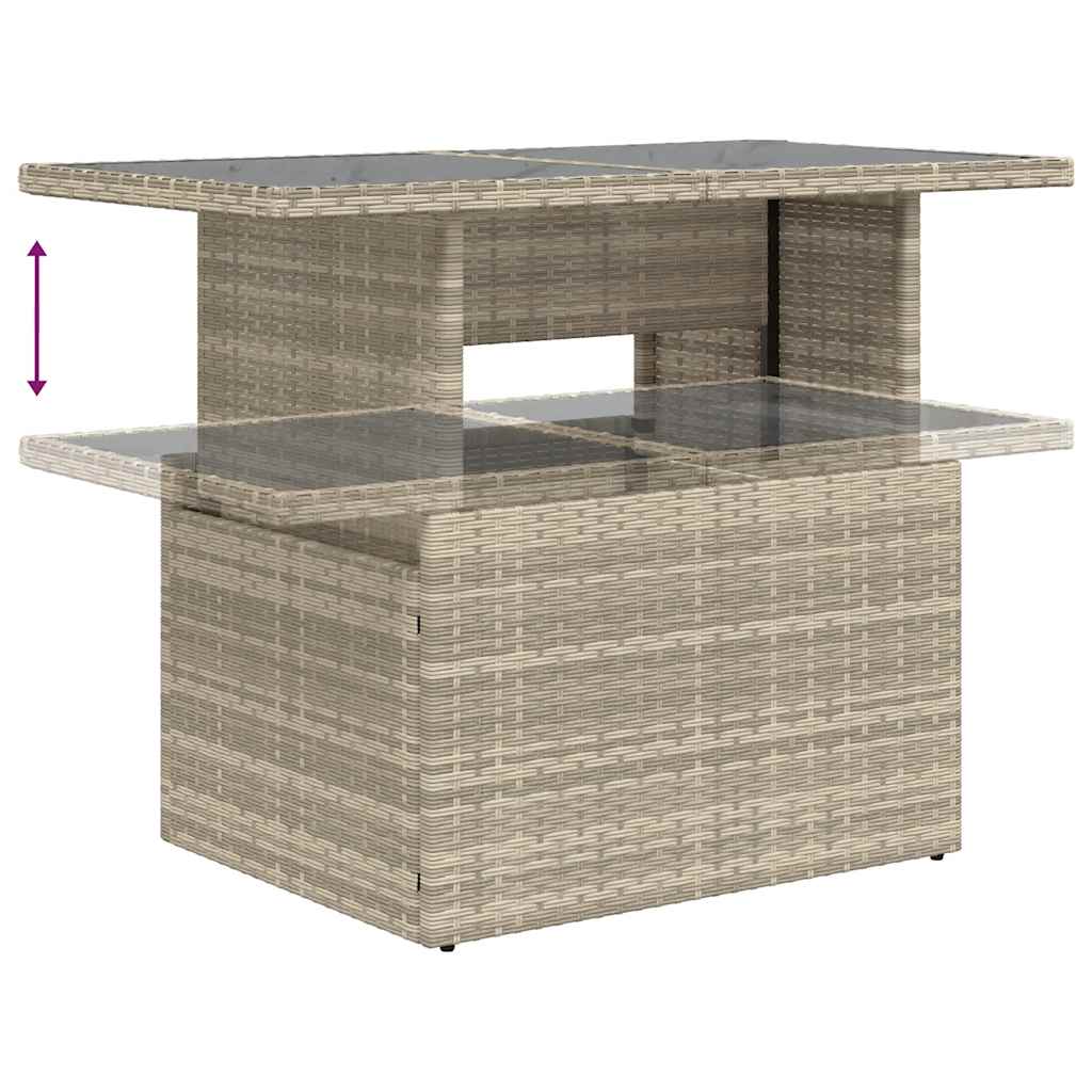 Set canapele de gradina cu perne 10 piese gri deschis poliratan — imaginea 10