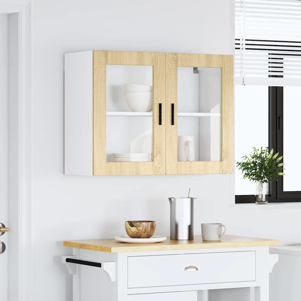 Dulap de bucatarie cu usa de sticla din stejar Sonoma „Porto”., model 1x dulap de perete din sticlă (2 uși), mărime 80x31x60 cm — imaginea 4