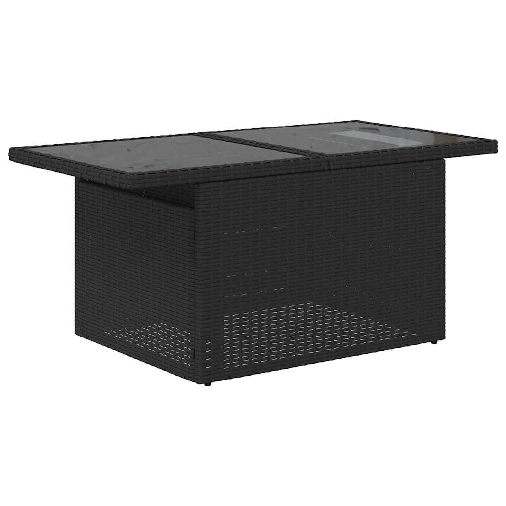 Set canapele de gradina cu perne, 7 piese, negru, poliratan — imaginea 5