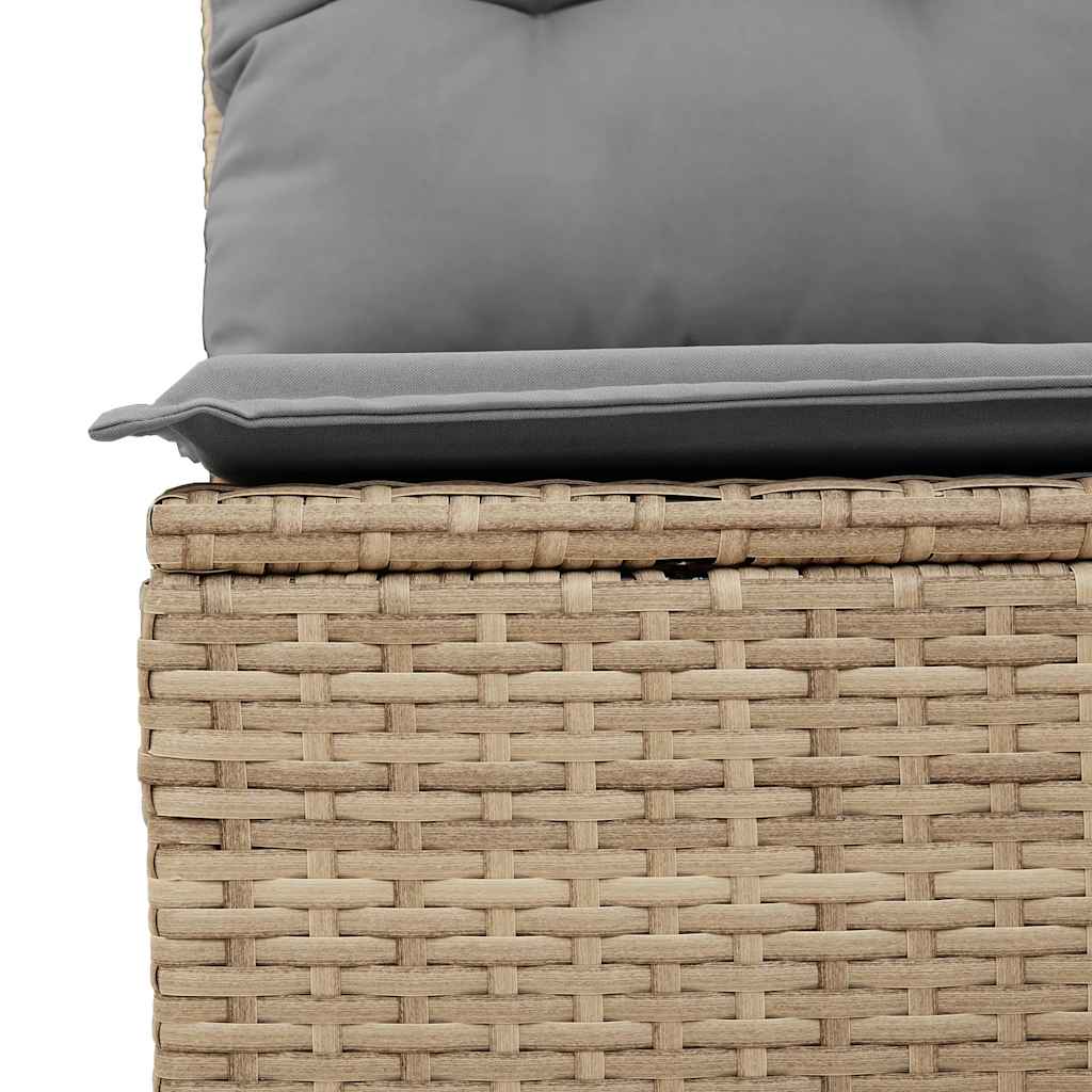 Set canapele de gradina, 7 piese, cu perne, bej, poliratan — imaginea 9