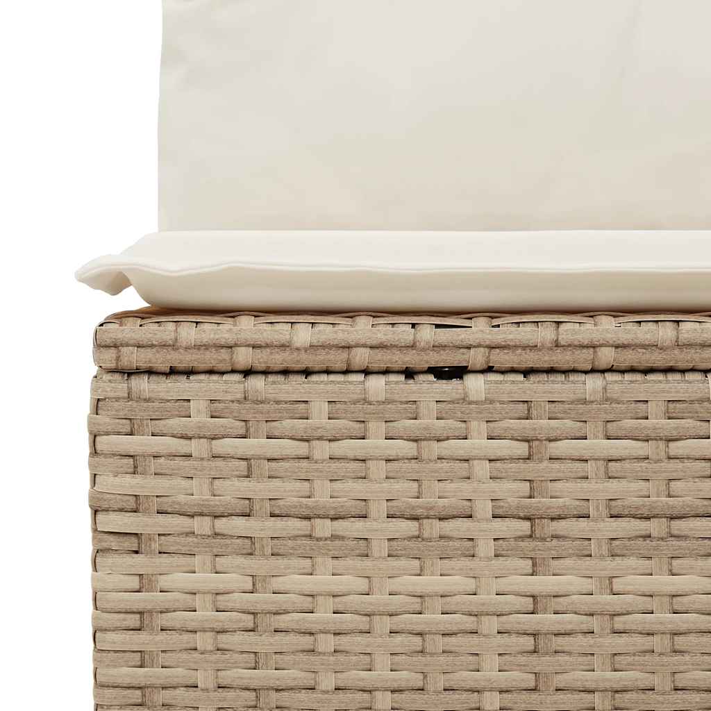 Set canapele de gradina cu perne, 6 piese, bej, poliratan — imaginea 9