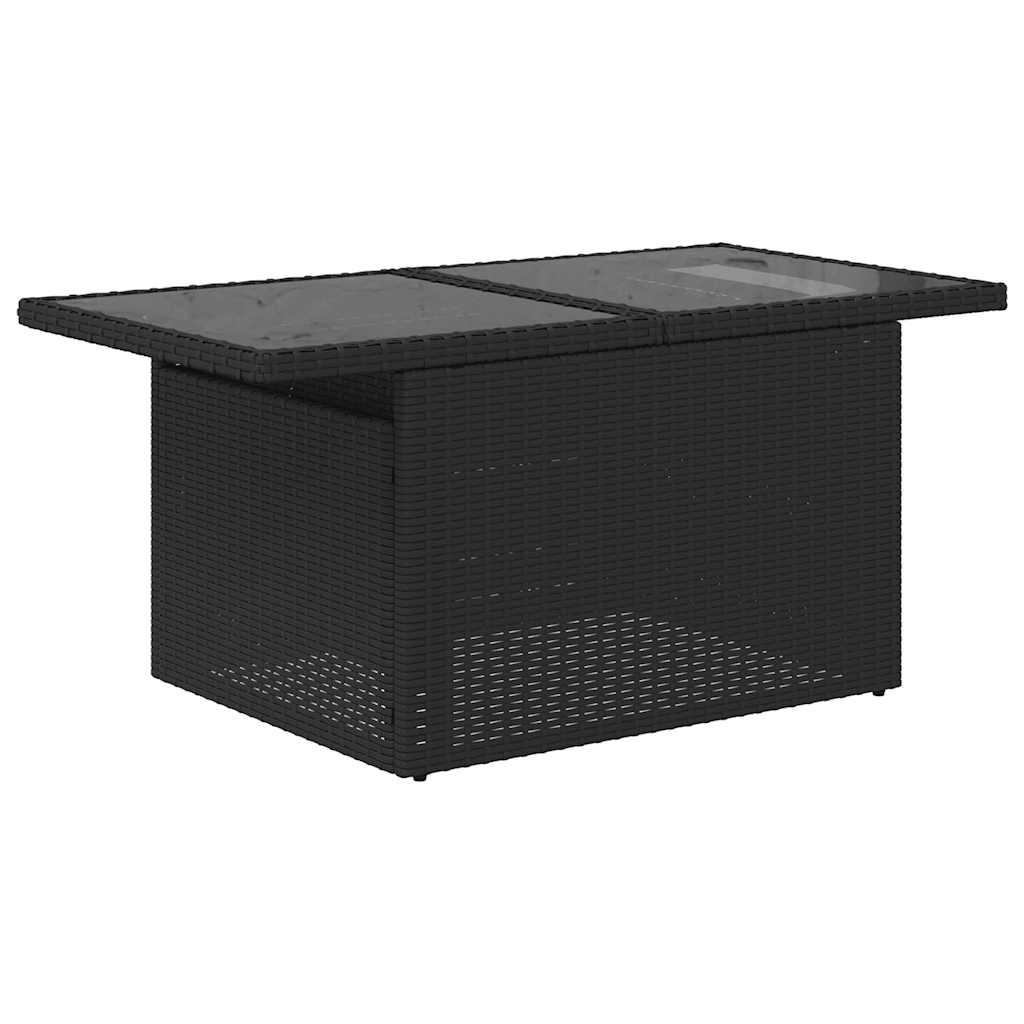 Set canapele de gradina cu perne, 7 piese, negru, poliratan — imaginea 7