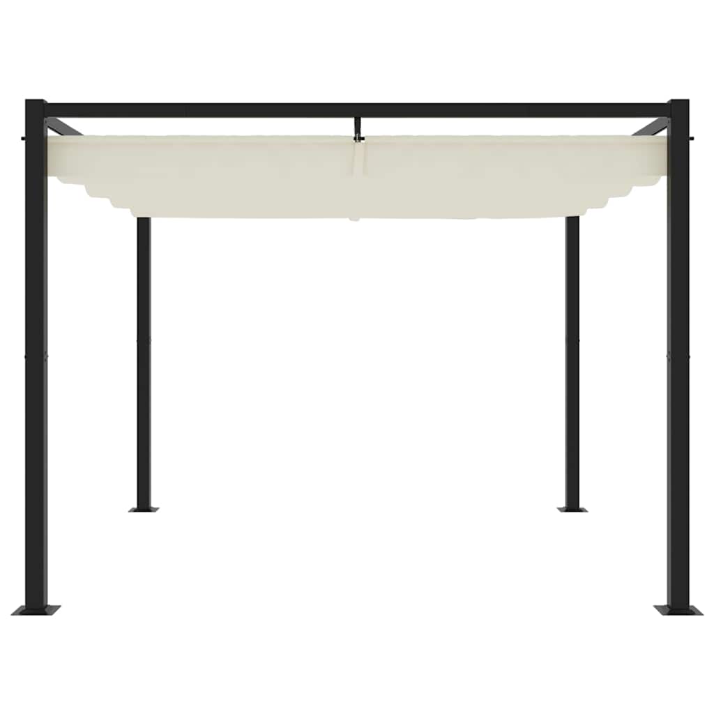 Foisor de gradina cu acoperis retractabil crem 3x3 m otel — imaginea 3