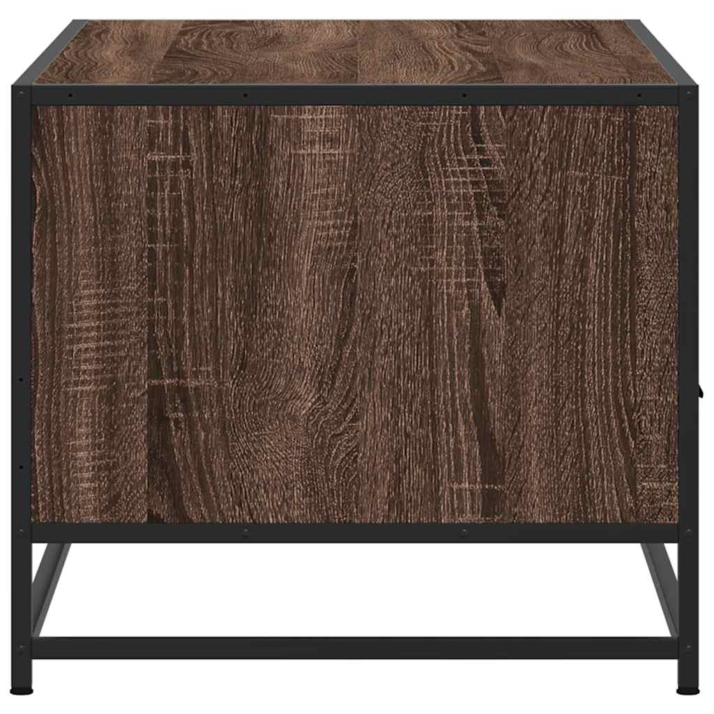 Masuta cafea, stejar maro, 100x50x45 cm, lemn prelucrat/metal — imaginea 6
