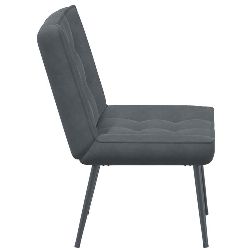 Scaun de relaxare gri inchis 64x74x84 cm catifea — imaginea 5