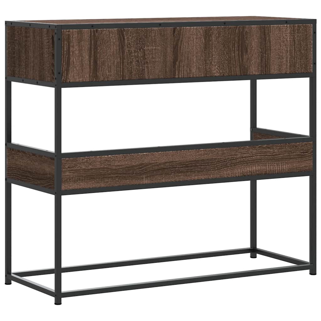 Masuta consola, stejar maro, 90x35x80 cm, lemn prelucrat — imaginea 6