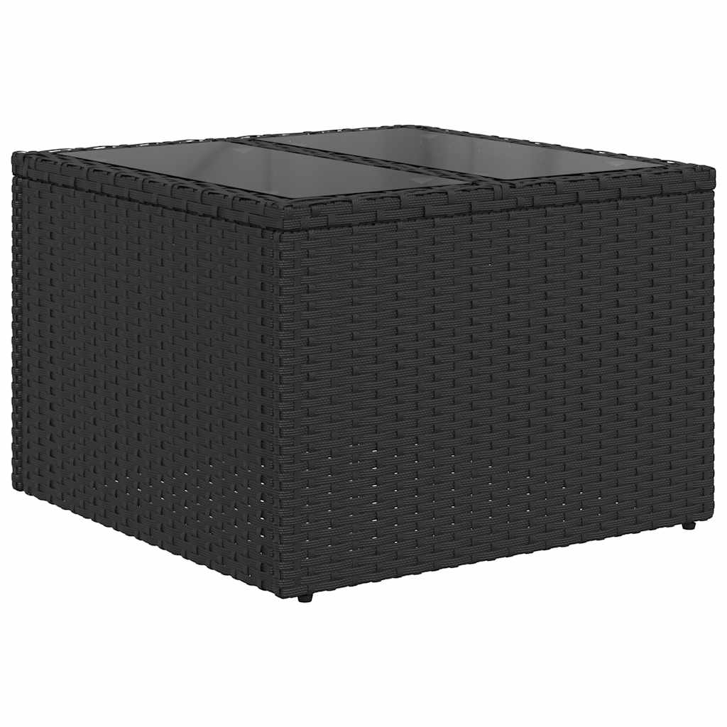 Set mobilier de gradina cu perne, 9 piese, negru, poliratan — imaginea 6