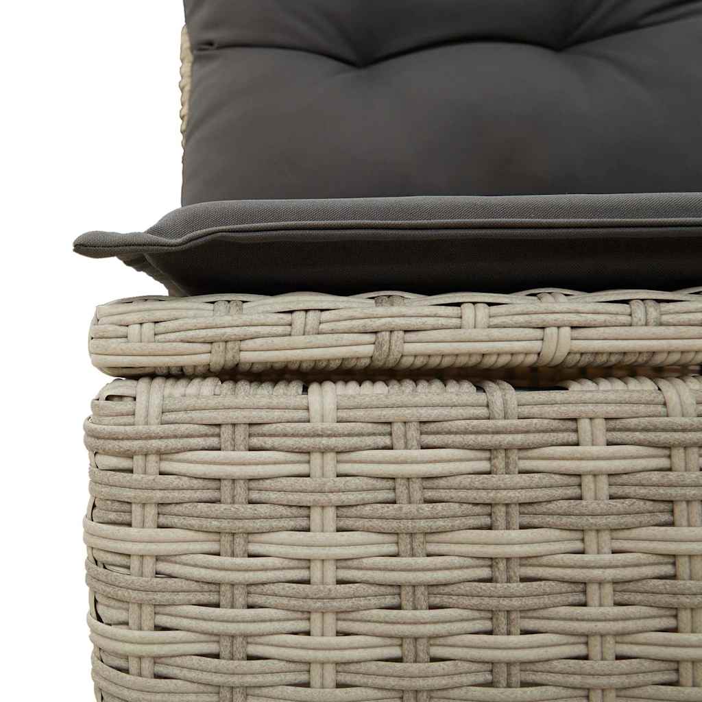 Set canapele de gradina cu perne, 9 piese gri deschis poliratan — imaginea 9