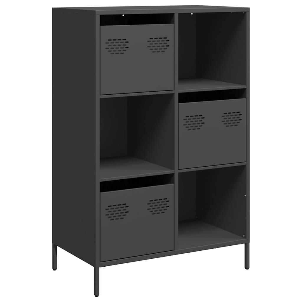Dulap inalt, negru, 68x39x103,5 cm, otel