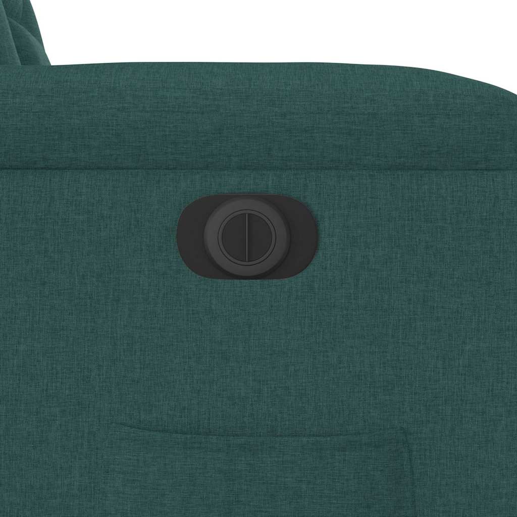 Fotoliu electric rabatabil cu ridicare, verde inchis, textil — imaginea 12