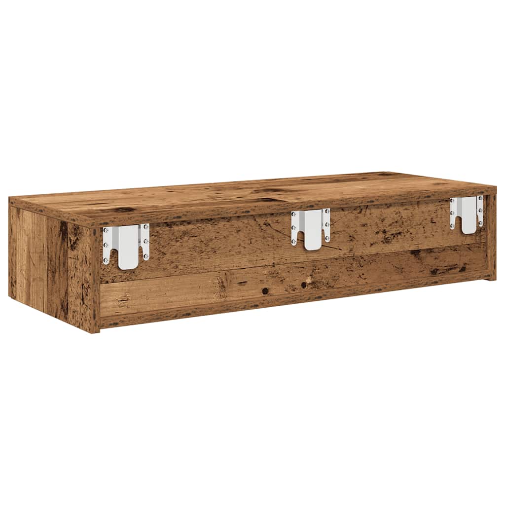 Raft de perete cu sertare Lemn vechi 80x33x17 cm Lemn prelucrat — imaginea 6