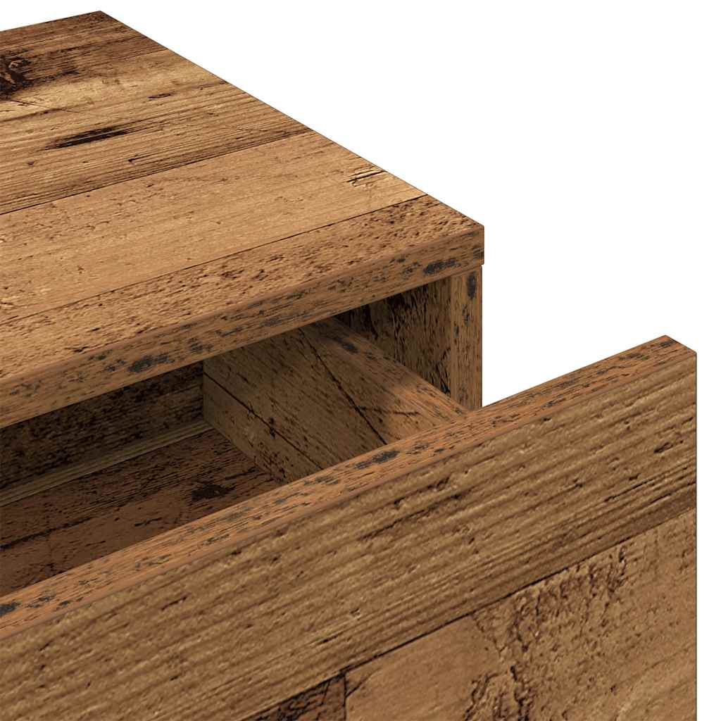 Raft de perete cu sertare Lemn vechi 80x33x17 cm Lemn prelucrat — imaginea 8