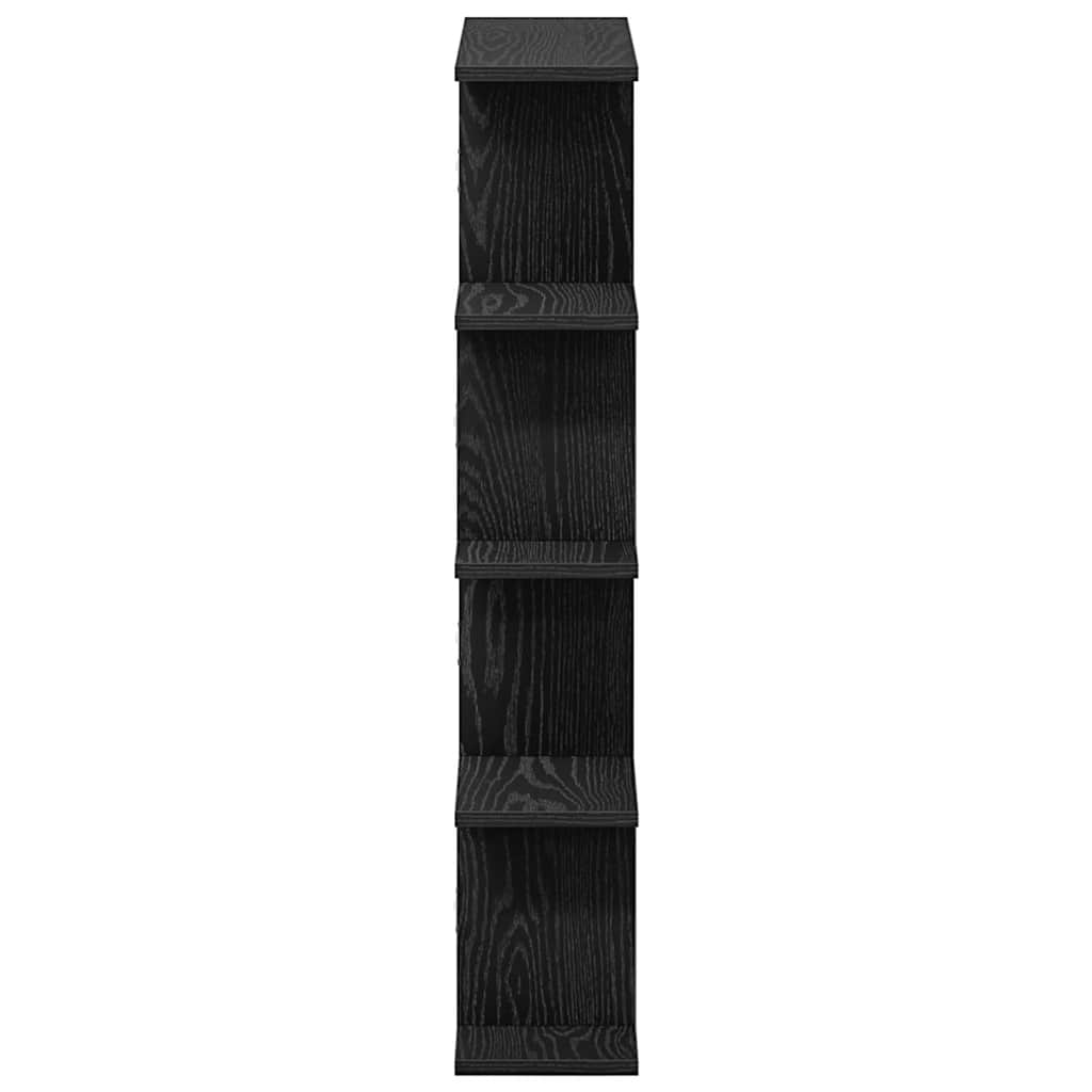 Raft cubic de perete cu 12 compartimente negru lemn prelucrat — imaginea 5