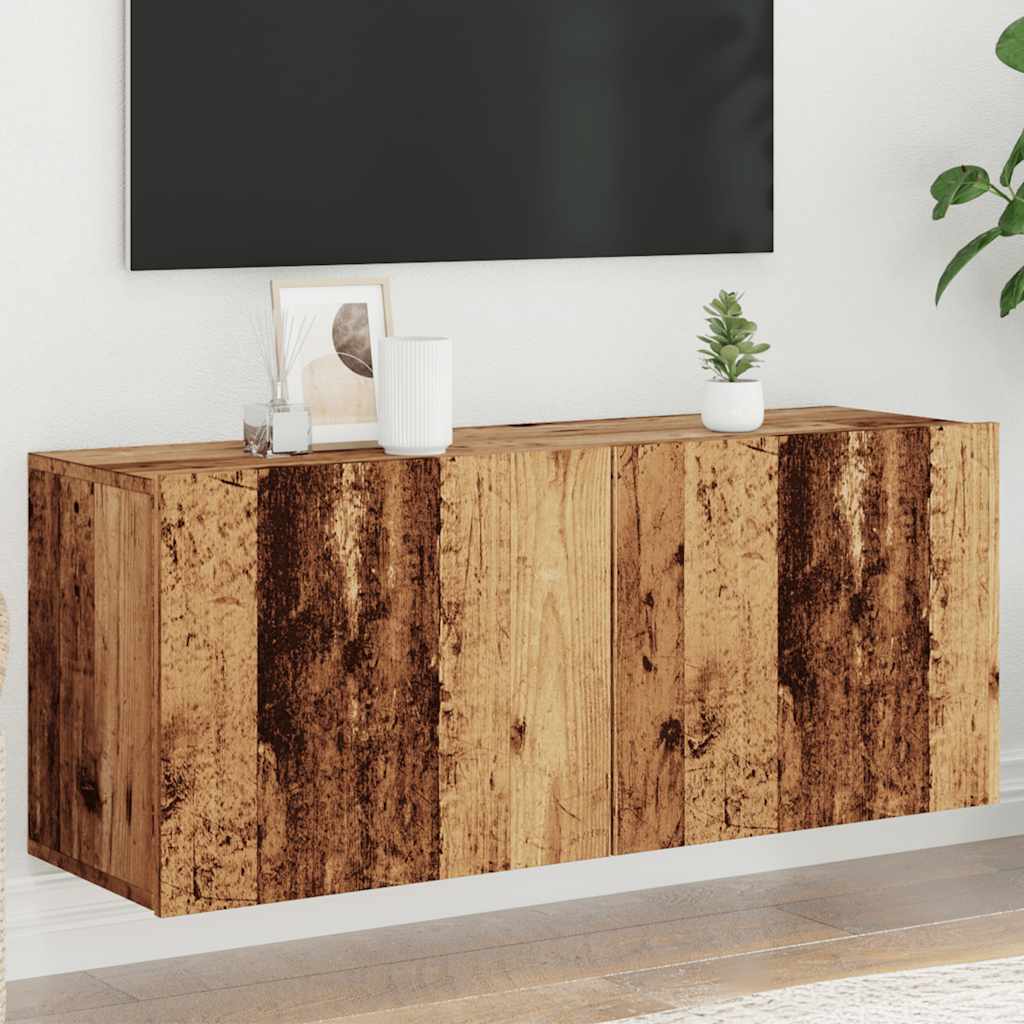 Comoda TV de perete, lemn vechi, 100x30x41 cm — imaginea 4