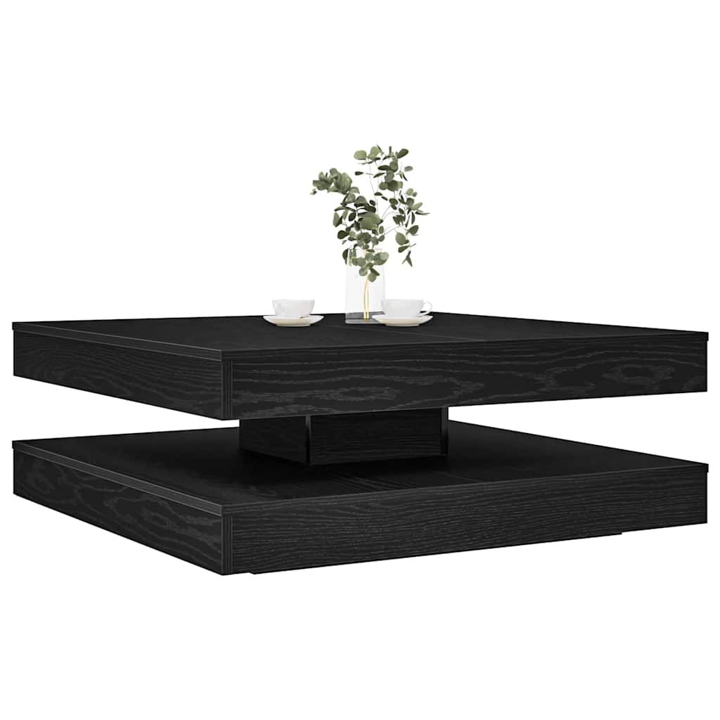 Masuta de cafea rotativa 360 de grade stejar negru 90x90x34,5cm — imaginea 2