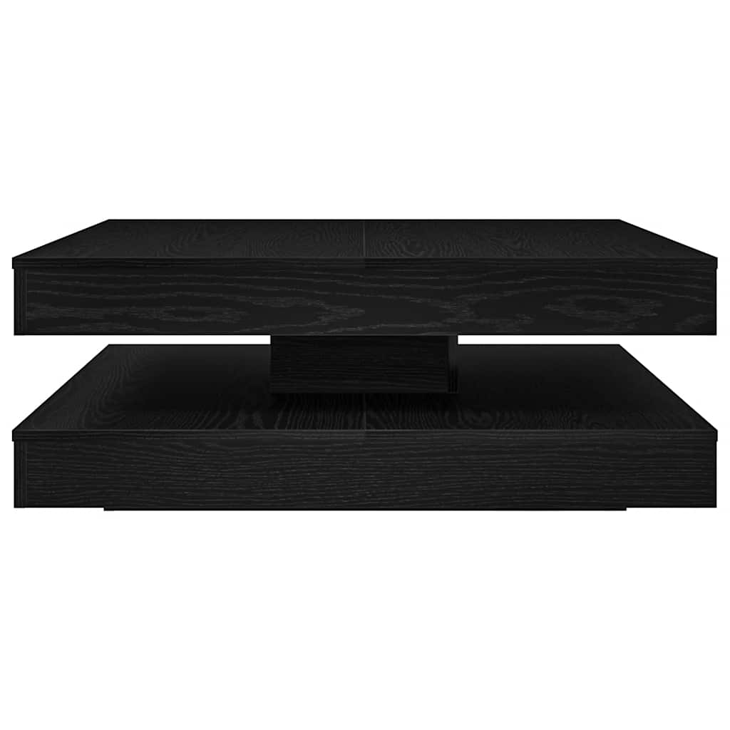 Masuta de cafea rotativa 360 de grade stejar negru 90x90x34,5cm — imaginea 4