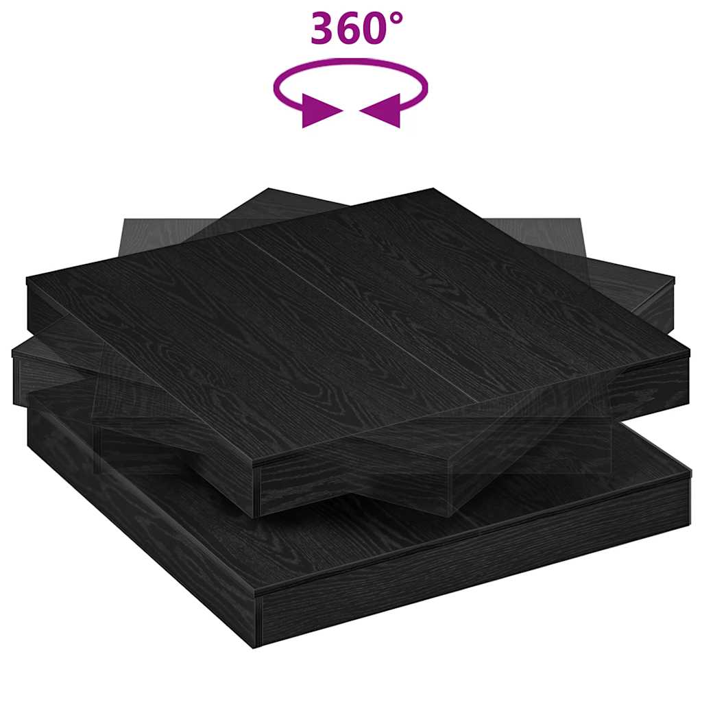 Masuta de cafea rotativa 360 de grade stejar negru 90x90x34,5cm — imaginea 7