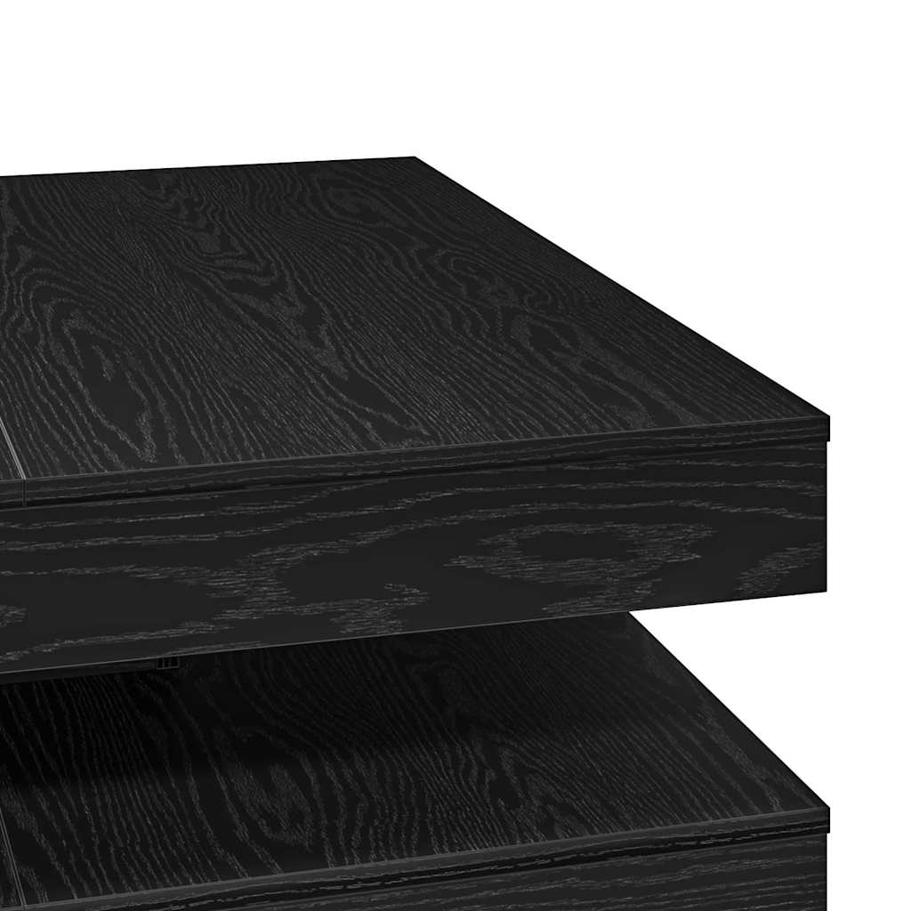 Masuta de cafea rotativa 360 de grade stejar negru 90x90x34,5cm — imaginea 8