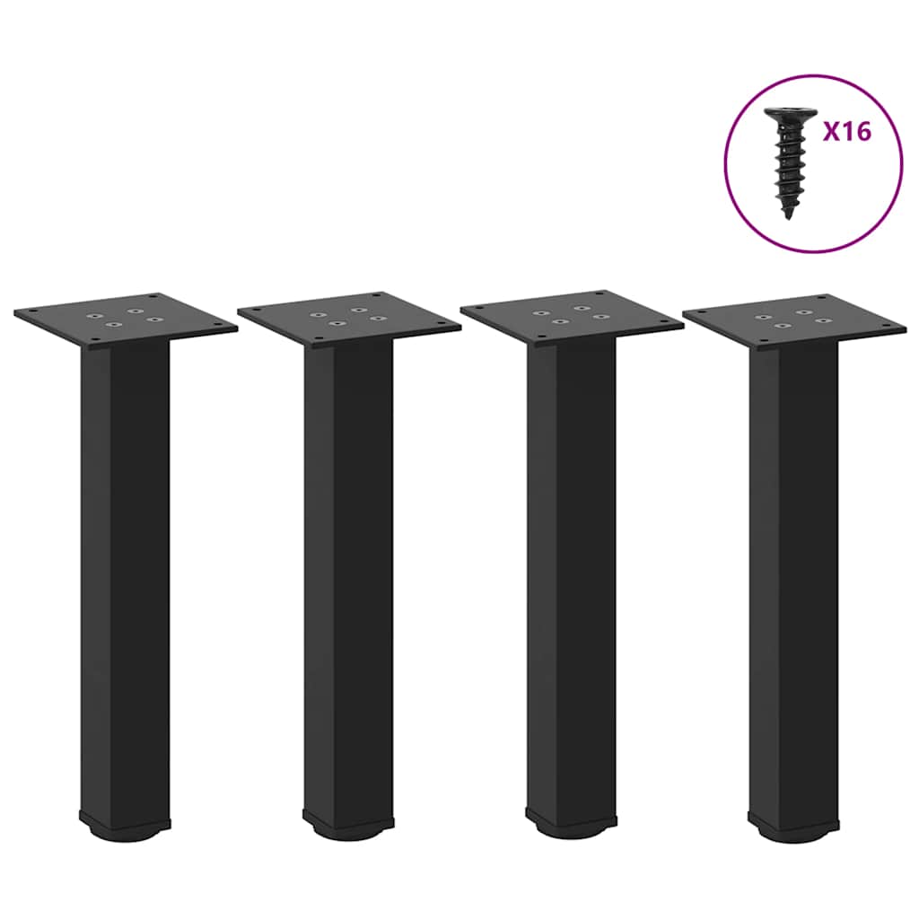 Picioare masuta de cafea 4 buc Negru 30-32 cm Otel, mărime 30-32 cm (40 mm)
