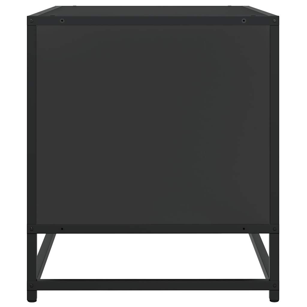 Dulap TV, negru, 61x40x46 cm, lemn prelucrat si metal — imaginea 5