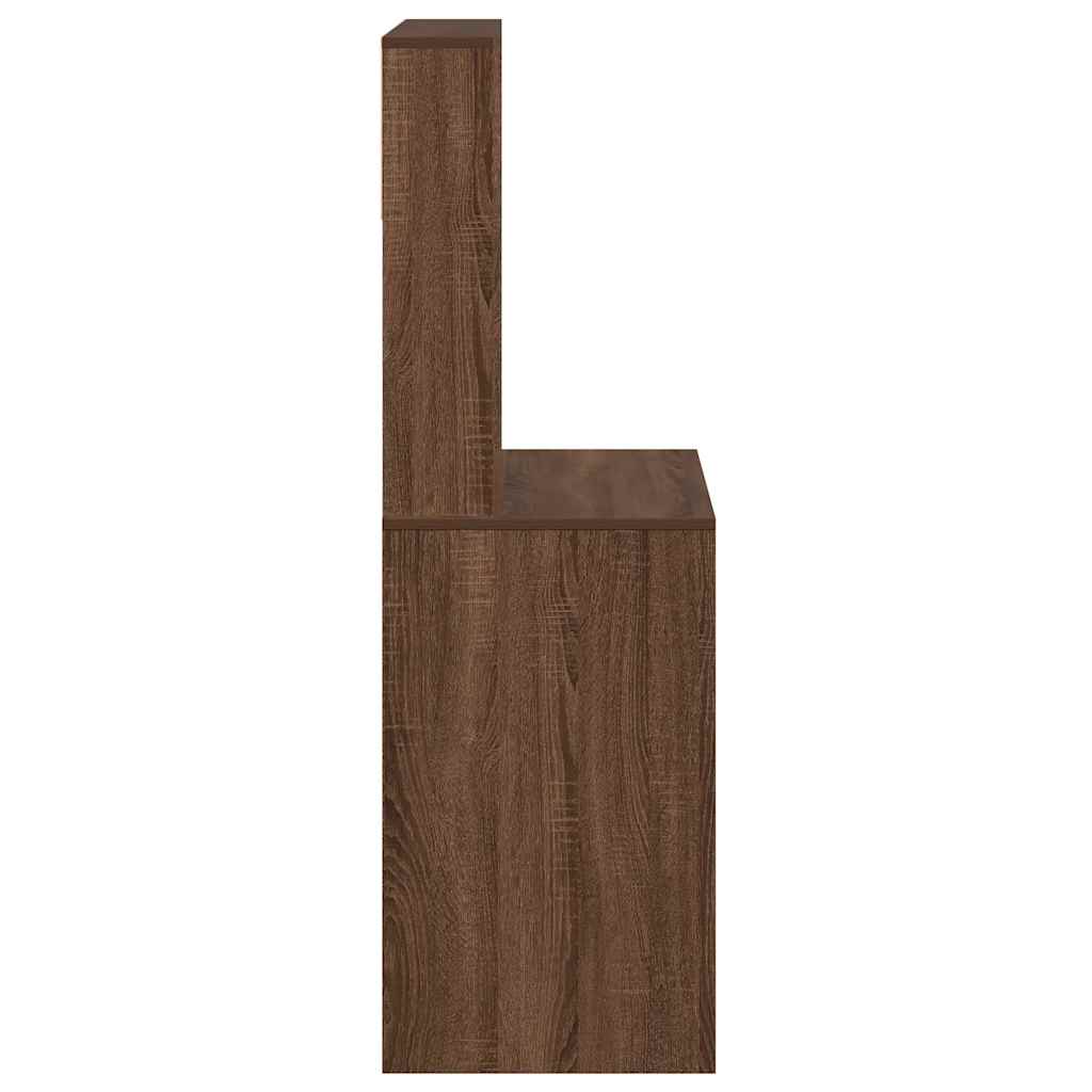Birou cu rafturi, stejar maro, 100x45x140 cm, lemn compozit — imaginea 5